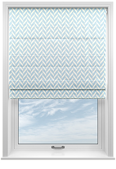 Chevron Stripe, Light Blue - Roman Blind